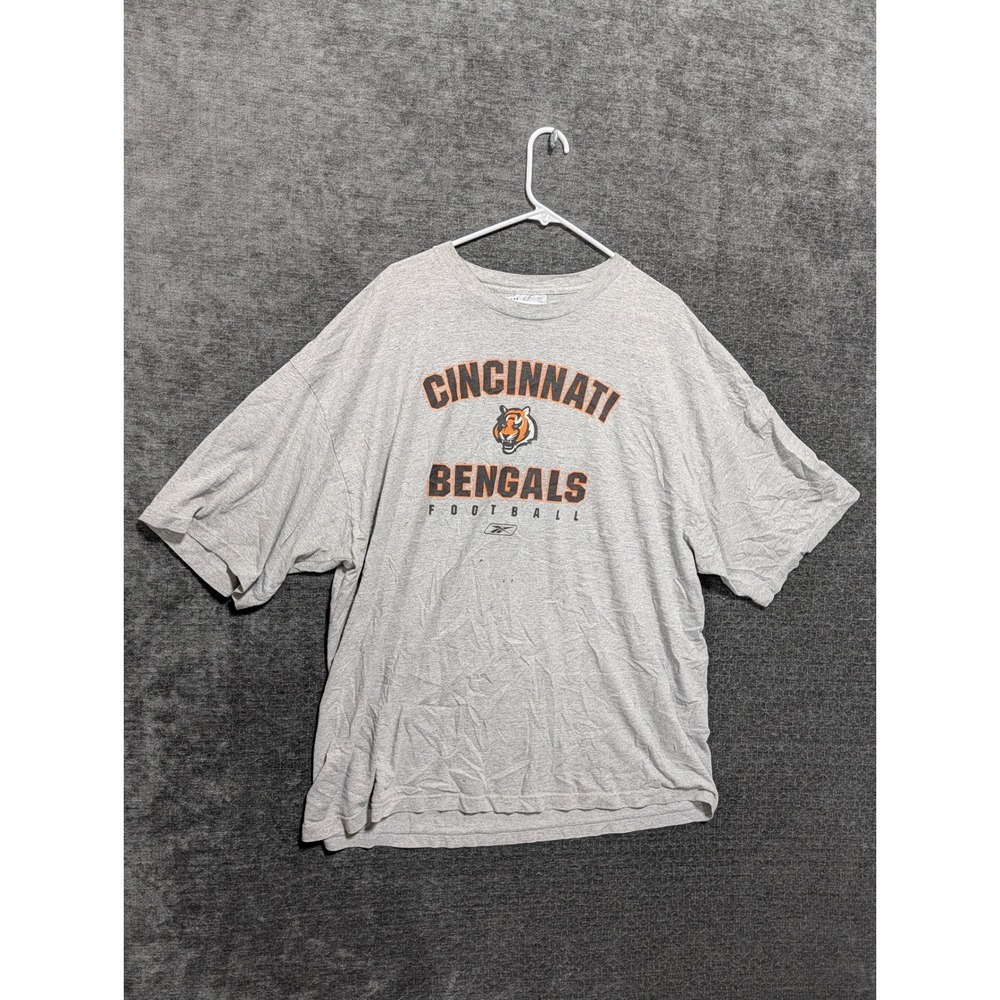 Reebok‎ Cincinnati Bengals NFL Football T-Shirt Mens Gray Short Sleeve Tee